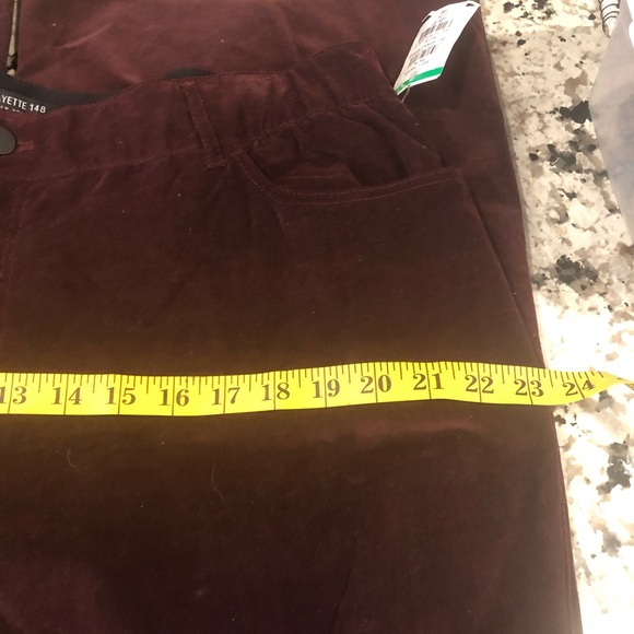 LAFAYETTE 148 MAROON MERCER CORD WIDE LEG FLARE PANTS - Picture 9 of 12